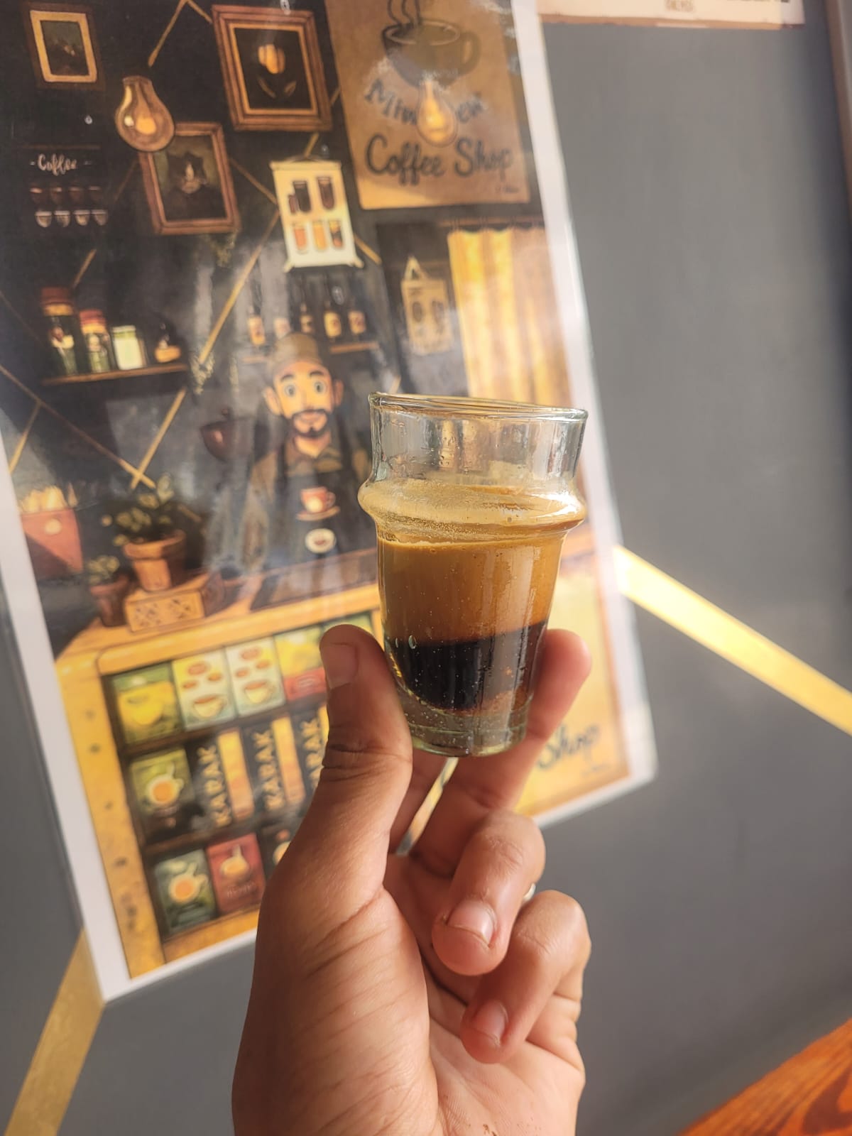 Café Miw Pew Café El Jadida servi en verre